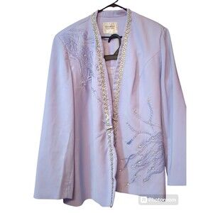Mother Of Bride Lavender 2 Piece suit Promise Collection Sz  24 Vtg See Discript
